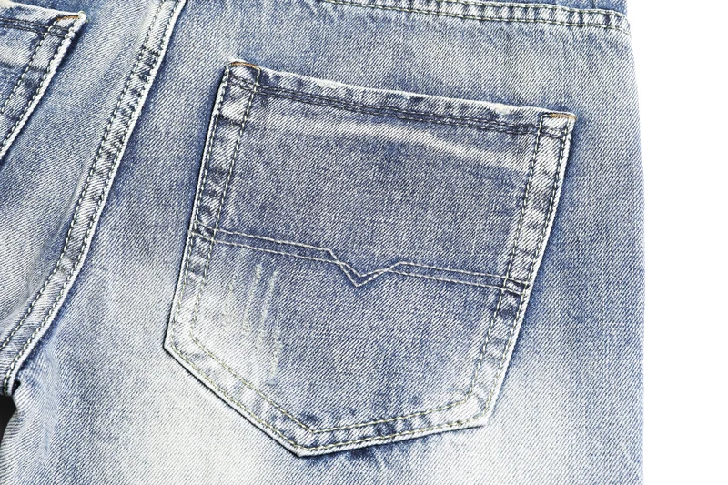 Fashion Men Jeans Light Blue Color Slim Fit 100% Cotton Ripped Jeans For Men Denim Pants Brand Classical Jeans Homme Size 29-40