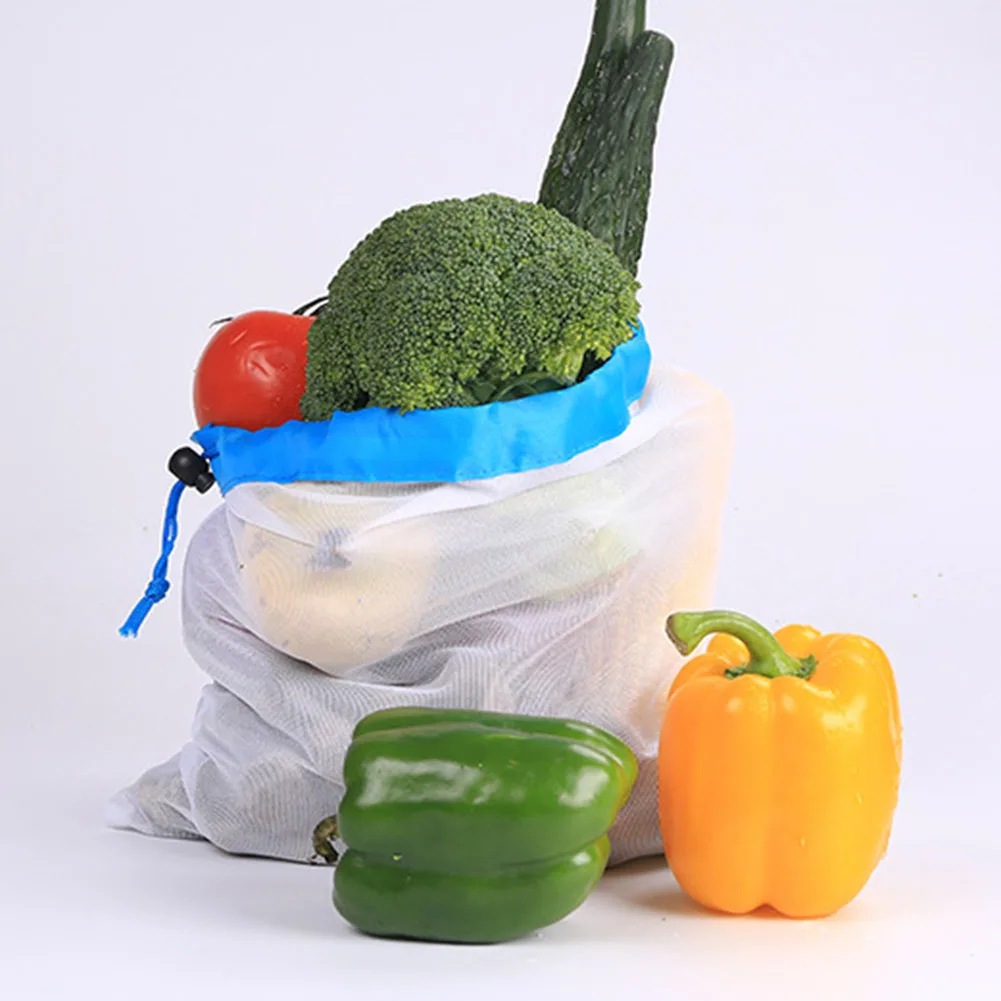 Многоразовые сетчатые продуктовые сумки для покупок продуктов хранения фруктов