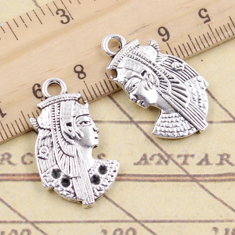 10pcs Charms Egypt Cleopatra 29x17mm Tibetan Silver Plated Pendants
