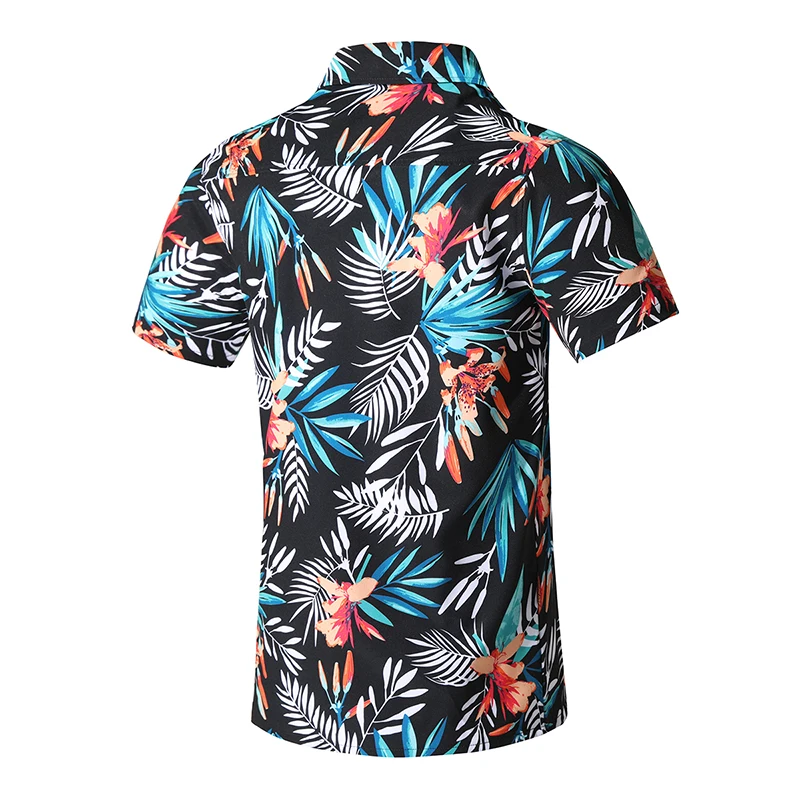 Азиатский размер 5XL уличная сёрфинговая пляжная рубашка мужская гавайская рубашка Пляжная мода для отдыха Цветочная рубашка тропическая Приморская гавайская рубашка