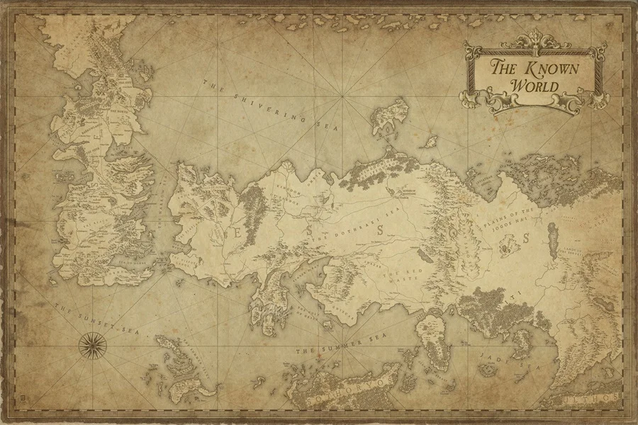 Custom Decorative Wall Maps Wallpaper The Known World Map ...