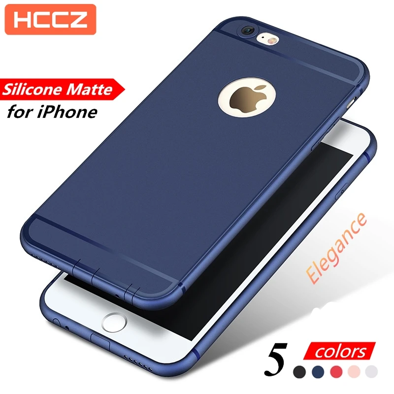 Чехол HCCZ для Apple iPhone 6 6s Plus матовый Силиконовый мягкий чехол 7 X 5 SE цветной телефона