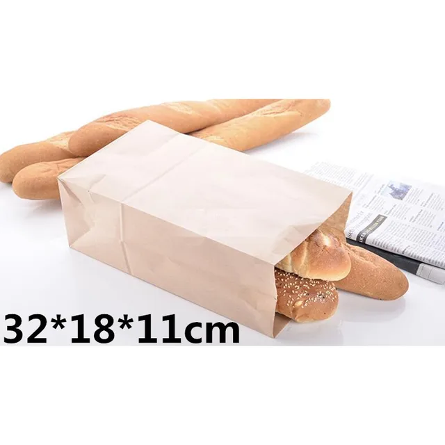 100pcs/lot 32x18x11cm kraft paper packaging bags French bread bags DIY