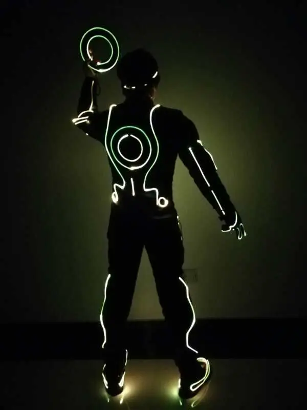 LED Tron Suit Light Up Dance Costumes Luminous Clothing Glowing Dancer  Stage Performance DJ Disco Dress