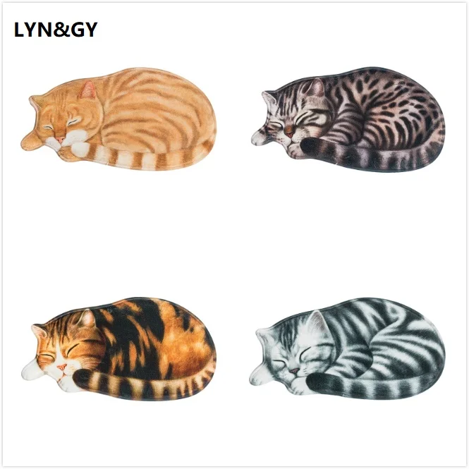 

New Large Welcome Home Mat Yoga Cute Cartoon Rounded Cat Sleeping Kitten Doormat for Entrance Door Bedroom Mats Rugs Tapete