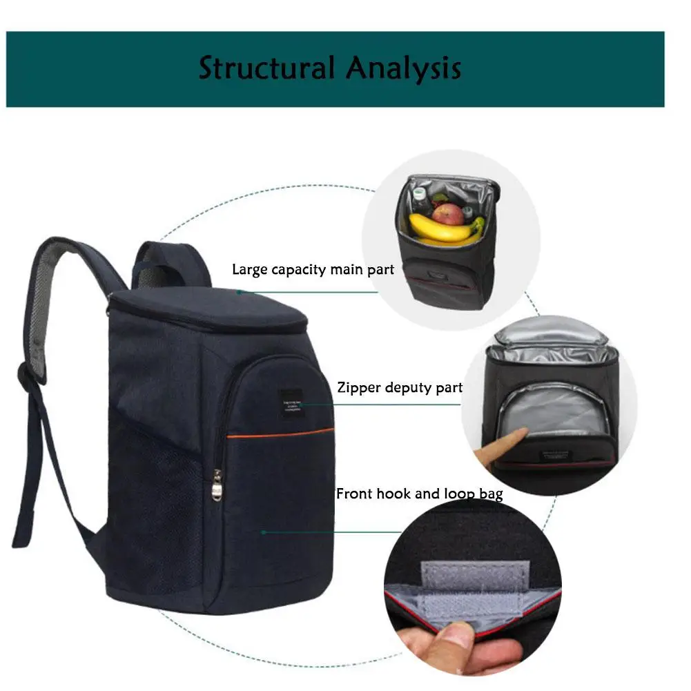 Three Colors New Style Backpack Ice Pack Bag Large Capacity Insulated