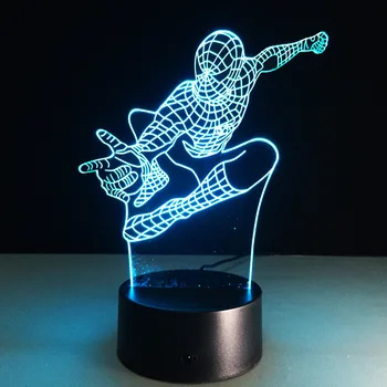 

Spiderman 3D Led Light Visual Night Lights Decorative Table Lamp USB LED Creative 3D Lighting Lamp Chrismas Gift