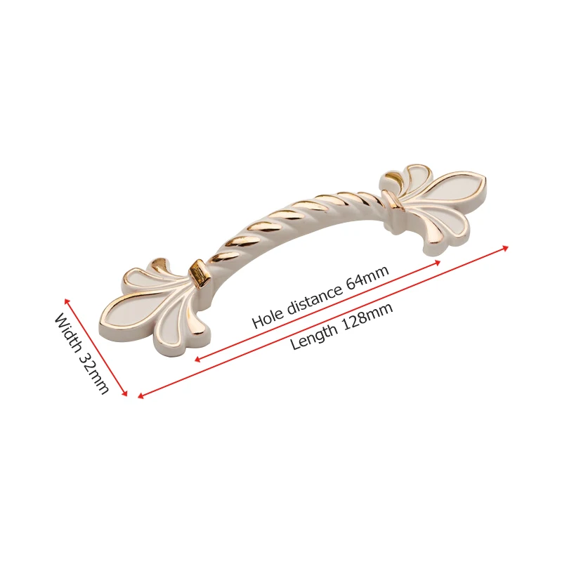 KAK слоновой кости белый шкаф с выдвижными ящиками дверные ручки 96 мм 128 мм Современный Шкаф Тянет утолщенное основание европейская мебель ручки - Цвет: 64mm
