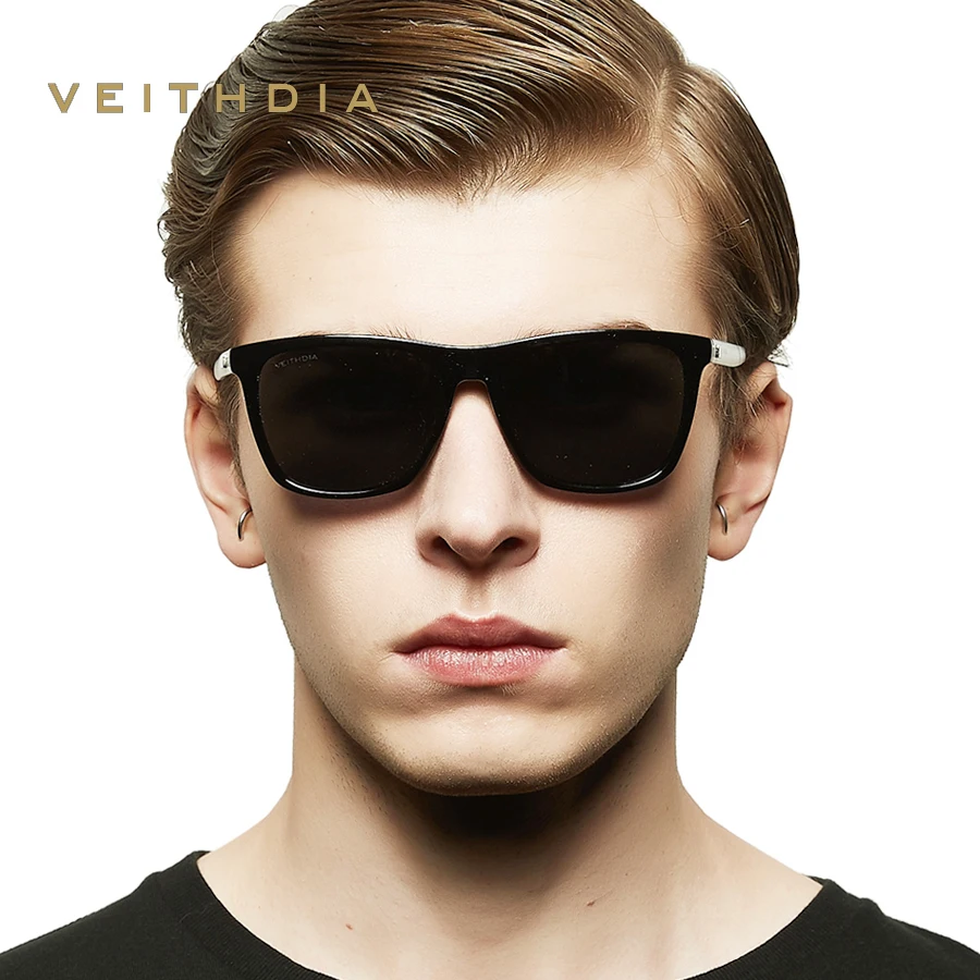 Бренд VEITHDIA, унисекс, Ретро стиль, алюминий+ TR90, квадратные поляризованные солнцезащитные очки, линзы, винтажные очки, аксессуары, солнцезащитные очки для мужчин/женщин