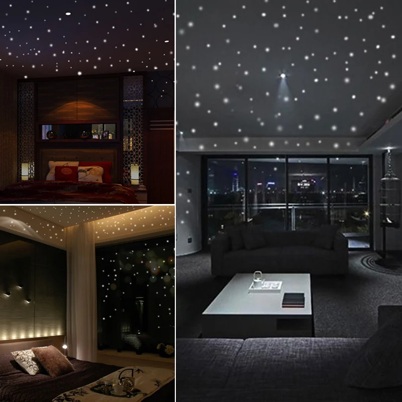 

407pcs Glow in the Round Dot Dark Star Stickers Luminous Wall Stickers Room,