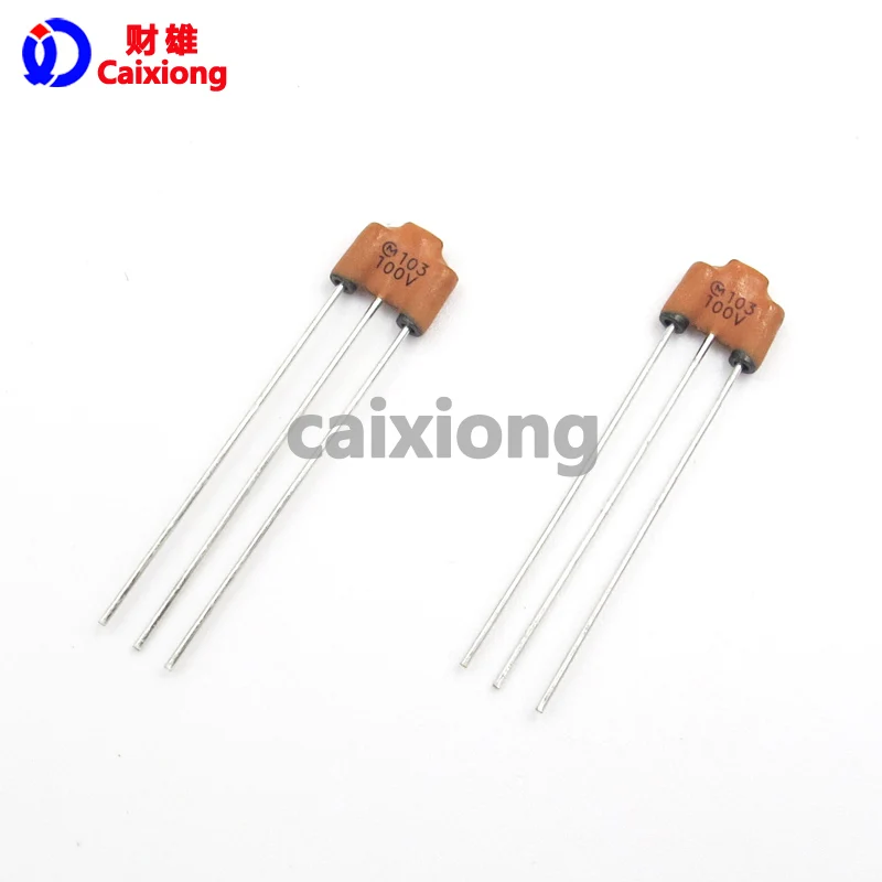 

50pcs DSS6NZ82A103Q55B DIP Feed Through Capacitors 10nF 100V 0.01uF 6A EMI Three Terminal Filter Capacitors