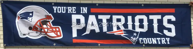 New England Patriots Tailgate Banner Outdoor Indoor Football Flag 8X2FT ...