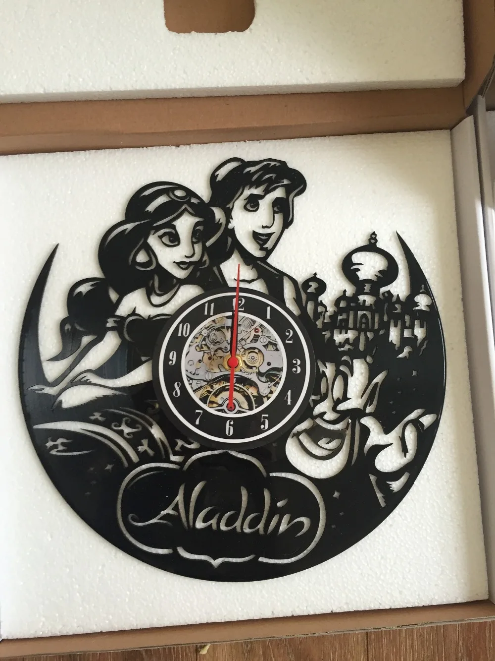 часы на стену Тупой Фильм винил покахонтас Aladdin Винил Часы Запись Настенные Art Decor