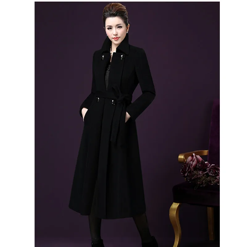 Осень-зима, шерстяное пальто, женское кашемировое шерстяное пальто, Женское пальто с длинным рукавом, плюс размер, 5XL, топы, длинное, качественное, теплое, MS, верхняя одежда