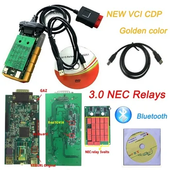

10pcb/lot+DHL!! With Original Gold Shell new vci V3.0 Real 9241A chip JAPAN nec relays Bluetooth VD DS150E CDP Pro obd2 Scanner