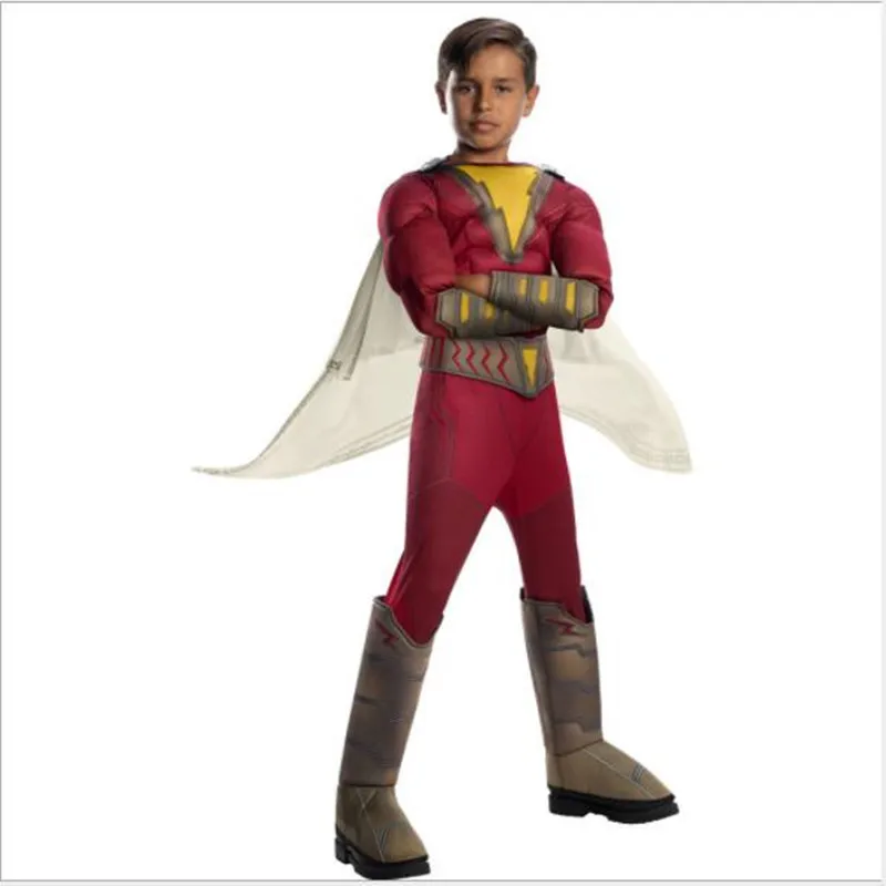 Avengers Endgame Quantum Realm Cosplay Costume Superhero Shazam costume Captain Marvel kid Muscle version Jumpsuits bodysuit