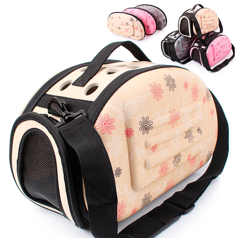 Lovely Floral Soft EVA Outdoor Travel Portable Dog Carriers Folding Pet