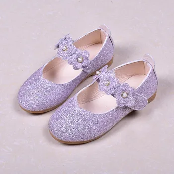 

Solid Flower Bling Kids Girl Shoes Fashion Children Kid Baby Girls Student Spring Autumn Single Dance Princess Shoes