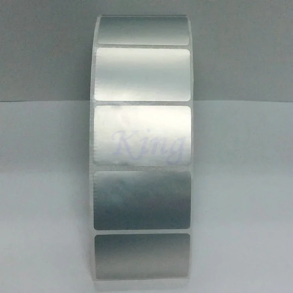 Silver PET Label Sticker 30 x 25mm Silver Sticker PET Label Waterproof Tear resistant Oilproof Barcode 800 Pieces/Roll