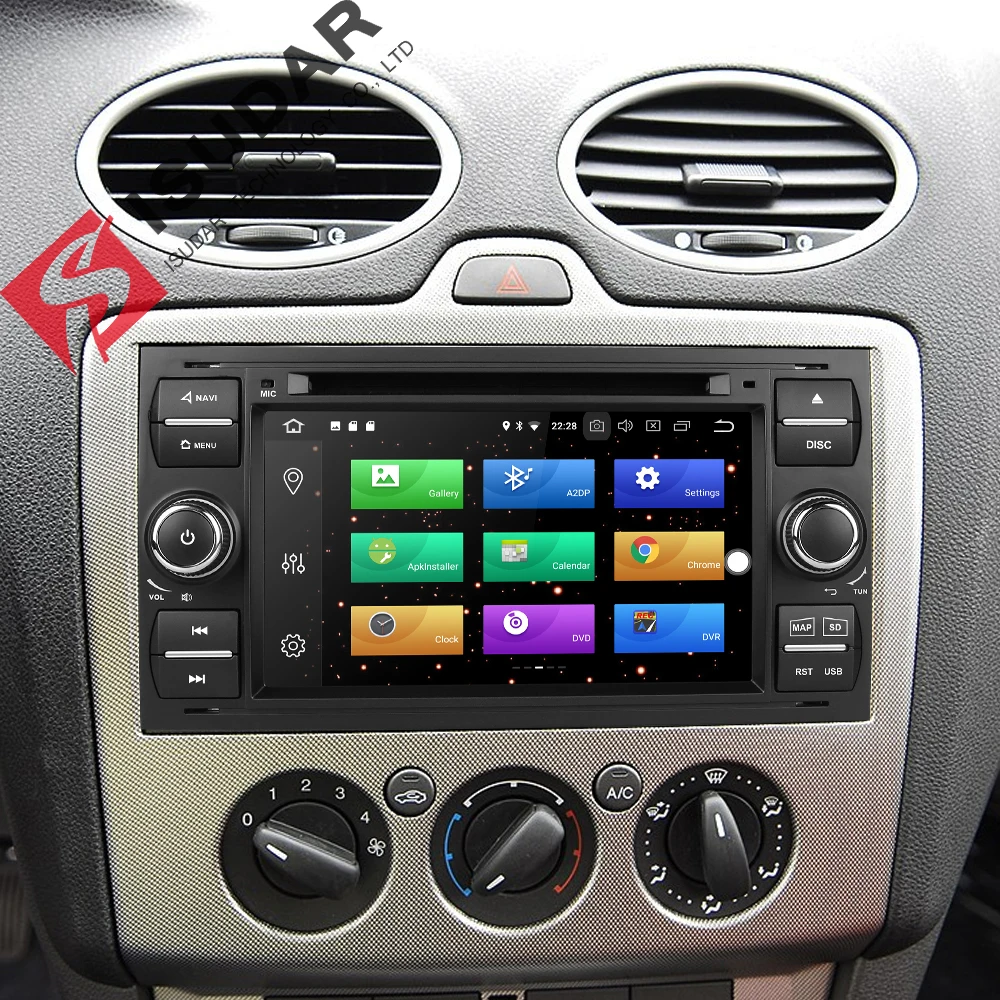 Top Isudar Car Multimedia Player GPS Android 8.0 2 Din Stereo System Radio For Ford/Focus/Mondeo/Kuga Octa Core Wifi Microphone DVR 4