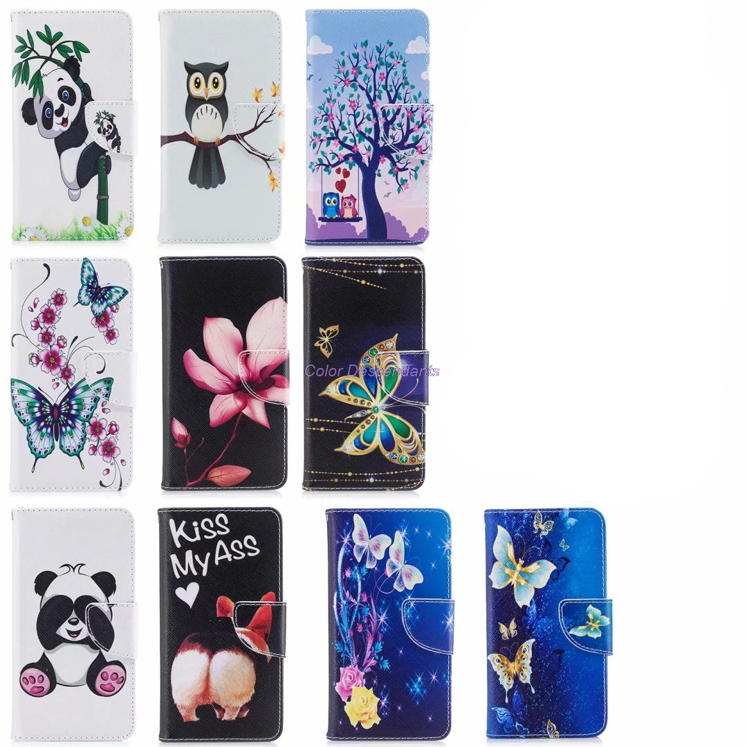 Sunrive Cover compatibile con Sony Xperia XA1 Plus, Custodia con supporto di stand e in Pelle artificiale per carte di credito Portafoglio Flip Chiusura Magnetica bumper(Q foglia