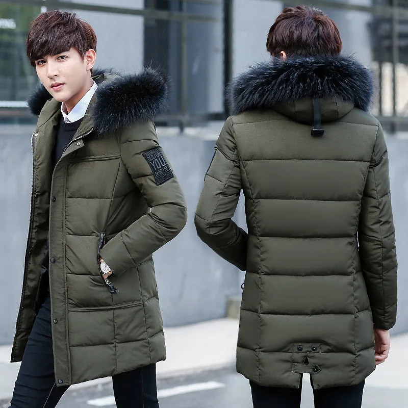 Nueva chaqueta de moda hombre Parka de invierno estilo coreano para hombre chaquetas Casual largo cálido|Parkas| - AliExpress