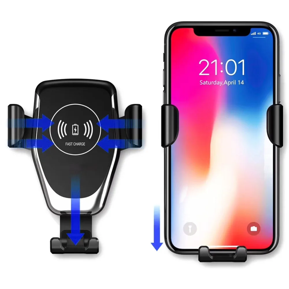 

Qi Wireless Car Charger For Samsung S9 plus S8 Note 8 Fast Car Wireless Charger For iPhone XR 8 plus Car Holder 10W Charger