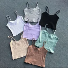 

2016 NEW Fashion Sexy Women Bralette Bralet Bustier Crop Top Cami Tank Tops European style elasticity Sleeveless Vest 7color