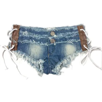 

Women Tassel Lace Up Low Rise Waist Mini Shorts Skinny Sexy Booty Denim Shorts Beach Wear Night Club Tessal Shorts AA11305