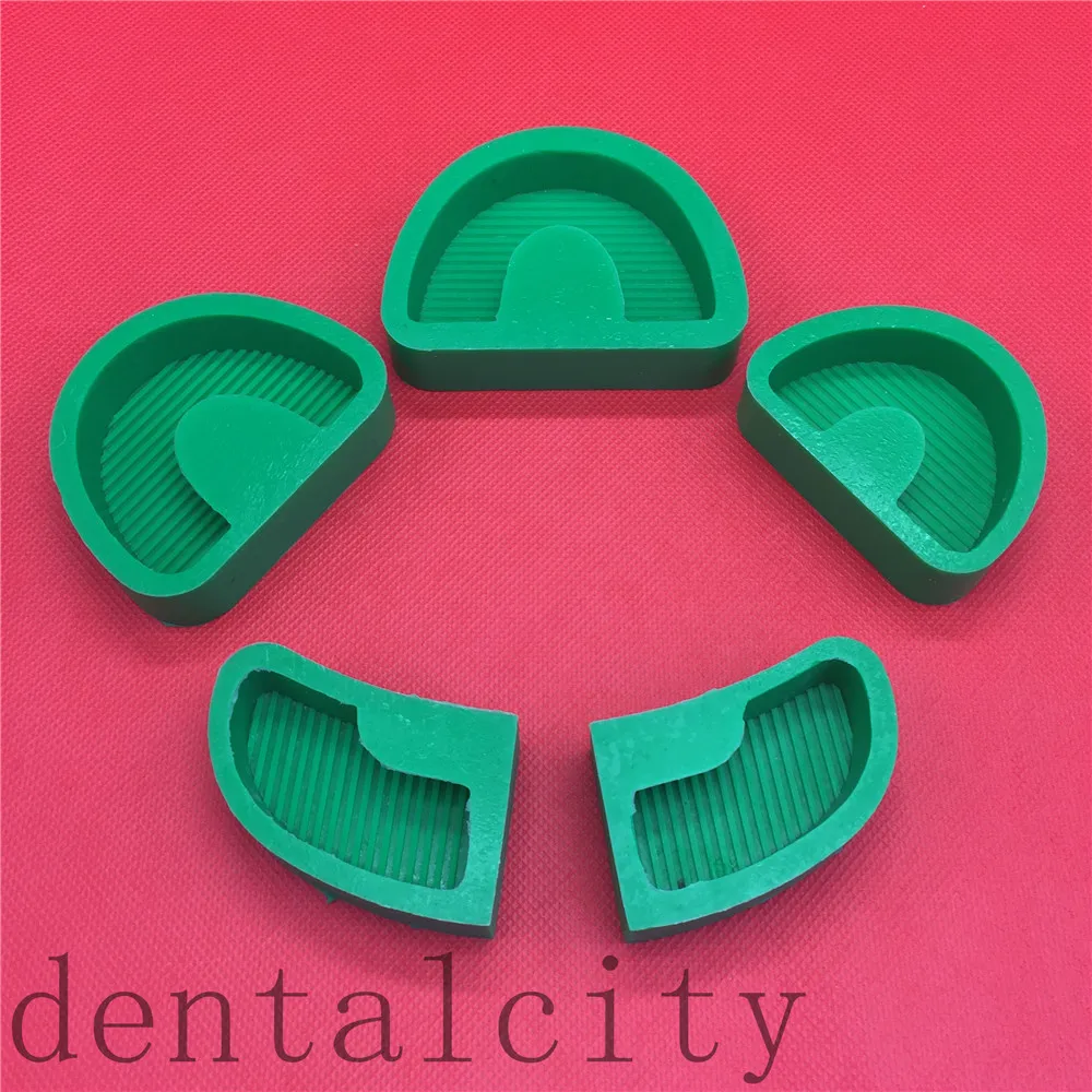 Goede 5 Stks set Dental Lab Gereedschap Silicone Rubber Base Mallen Gips Gips Carving Model Voormalig Base Molds Met Zonder Tonguel