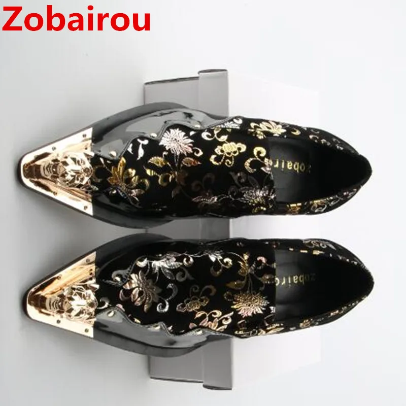 Zobairou zapatos hombre натуральная кожа мужская обувь без шнуровки; Цвет Черный; лоферы; Туфли-оксфорды для мужчин; sapato social со скрытым каблуком