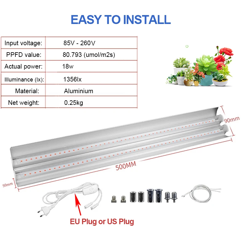  4pcs Indoor LED Grow Light Strips 100W Phyto Lamp For Plants Full Spectrum Fitolampy Grow Tent T5 L - 4000093363748