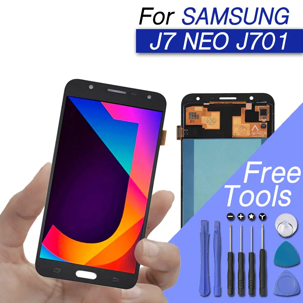 ЖК-дисплей для Samsung galaxy j7 neo дисплей ЖК-экран дигитайзер сборка j701f j701m с лёгкостью