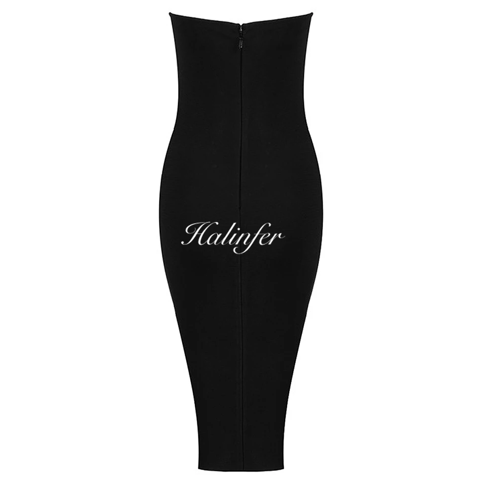 Halinfer новые летние женские модельные пикантные bodycon без бретелек Бисероплетение платье повязки знаменитости вечерние белые черные платья vestidos