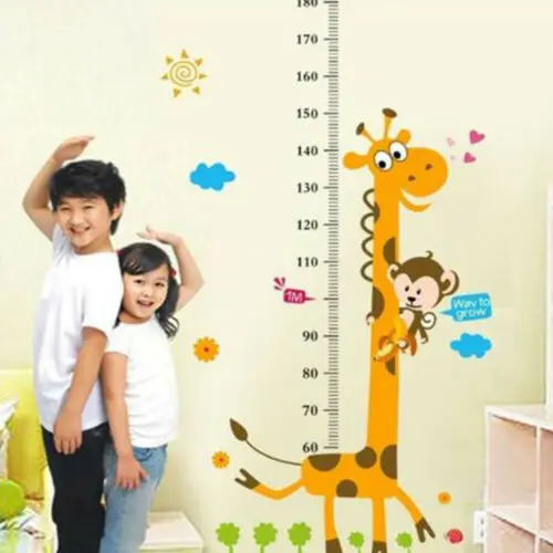 Removable Height Chart Measure Wall Sticker Decal for Kids Baby Room Giraffe