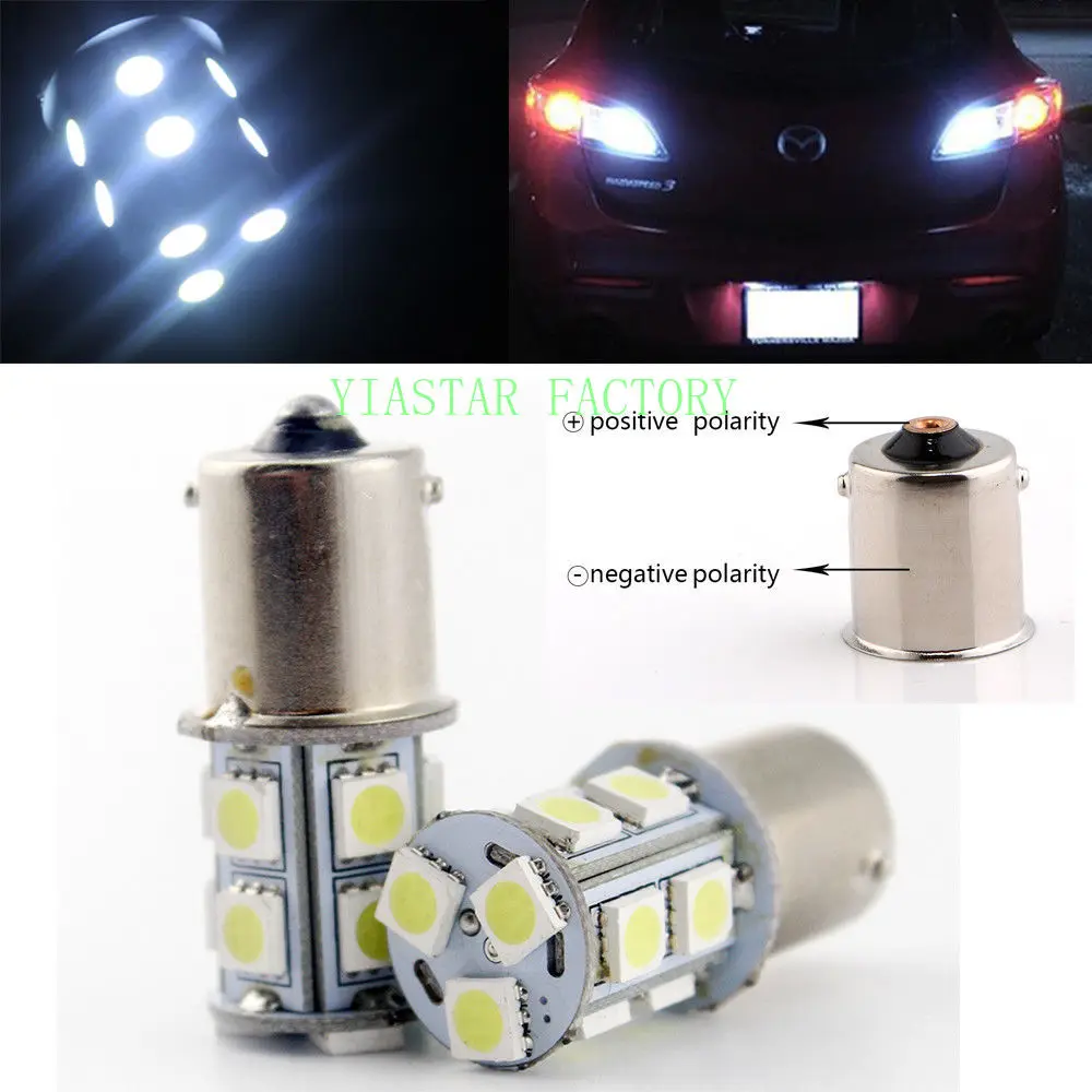 Yiastar 1000 шт. X 1156 Ba15s led P21w 13Smd 5050 светодиодный стоп сигнал фонарь поворота