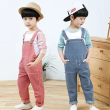 Новые весенние штаны для малышей осенние комбинезоны для мальчиков и девочек детские джинсовые комбинезоны в полоску джинсы для маленьких девочек спортивный костюм