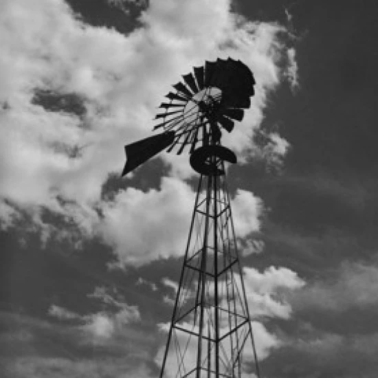 Low angle view of a industrial windmill Poster Print (18 x 24)