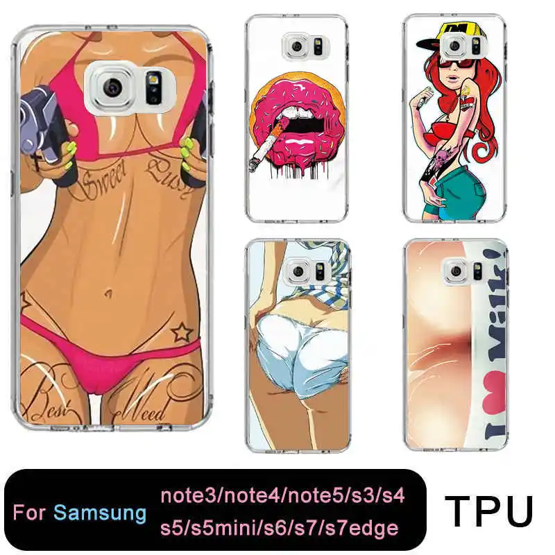 TPU Clear Phone Case For samsung S8 s6 s7 edge s4 s5 s3 C5 C9 note3 note4 note5 Soft Silicone Sexy Girls LipsCover Free shipping |