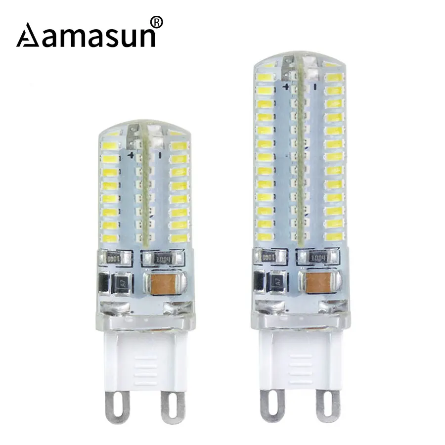 Мини G9 Светодиодная лампа SMD 3014 силиконовая лампада AC 220 В 6 Вт 9 хрустальные люстры