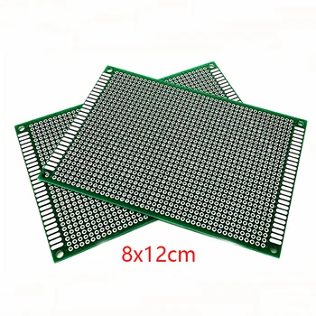 

2pcs 8*12cm Double-Sided PCB Universal Circuit Experiment Board FR-4 Fiberglass Plate DIY Prototype Matrix Green Oil Spray Tin