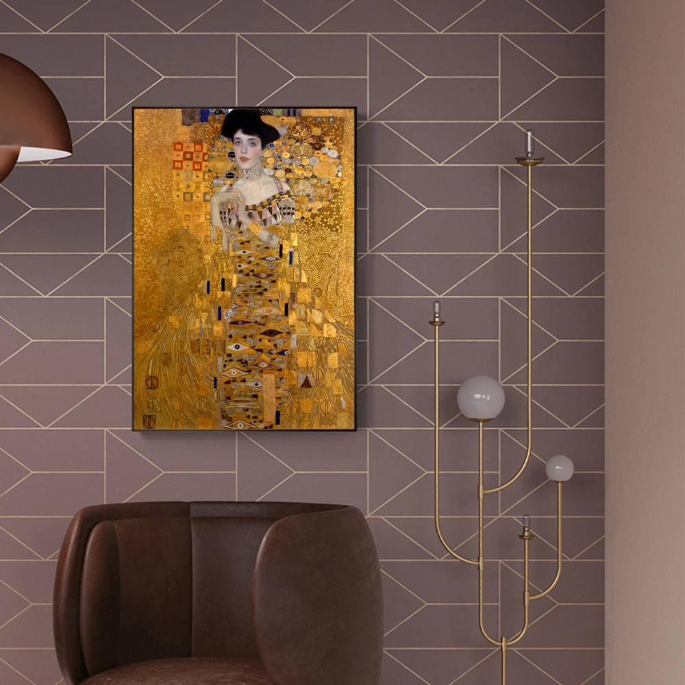 Портрет Adele Bloch Canvas настенные картины Gustav Klimt Kiss репродукции Холст принты для
