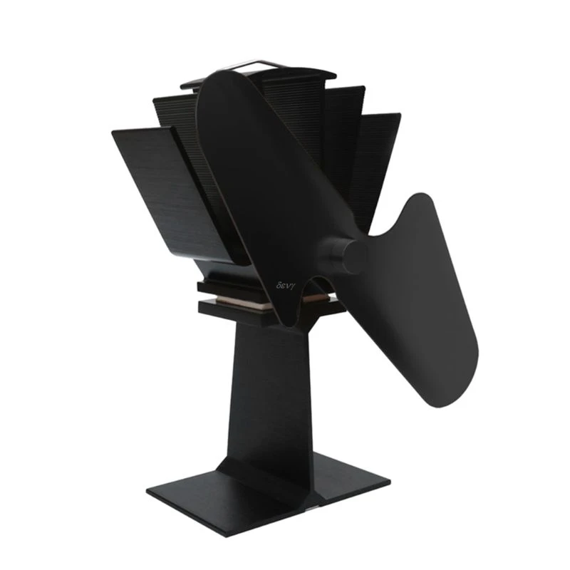 

2 Blades Heat Powered Stove Top Fan Aluminium Silent Eco-Friendly Fuel Saving For Wood Log Burner Fireplace free ship