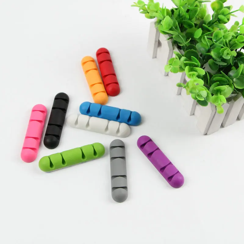 

Silicon Caldecott Cable clip Cable Winder Earphone Cable Organizer Wire Storage Charger Cable Holder Clips for MP3 MP4