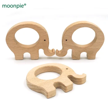 

10pcs x 70mm unfinished beech elephant wooden DIY finding beech teether baby carrier toy 2.75 inch chew baby gift EA58-2