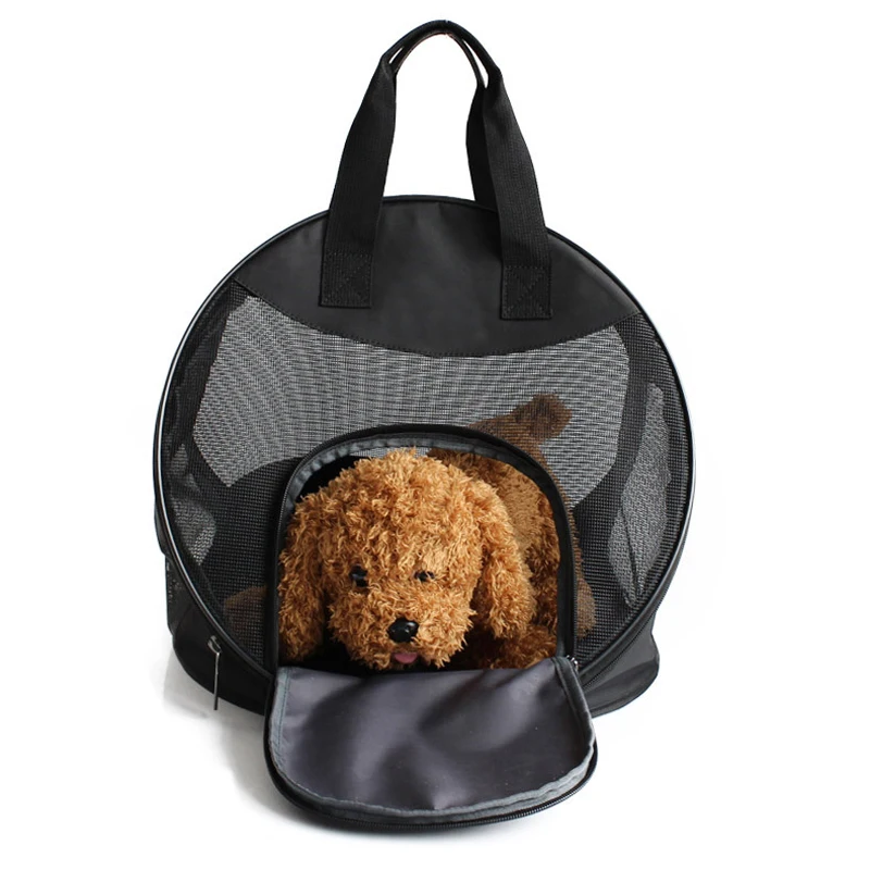 Pet Handbag Dog Out Portable 40x40x35cm Round 40cm Mesh Shoulder Cat Bag Backpack Breathable Folding Cat Blue Red Bag