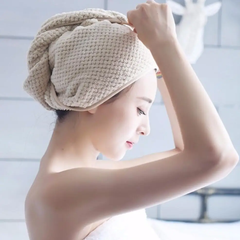 

thickened dry hair cap adult super absorbent dry hair towel bath cap head scarf