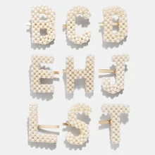Новые модные женские жемчужные заколки для волос заколки 26 букв в форме слова очаровательные Бобби Булавки шпильки для девочек заколки для волос аксессуары