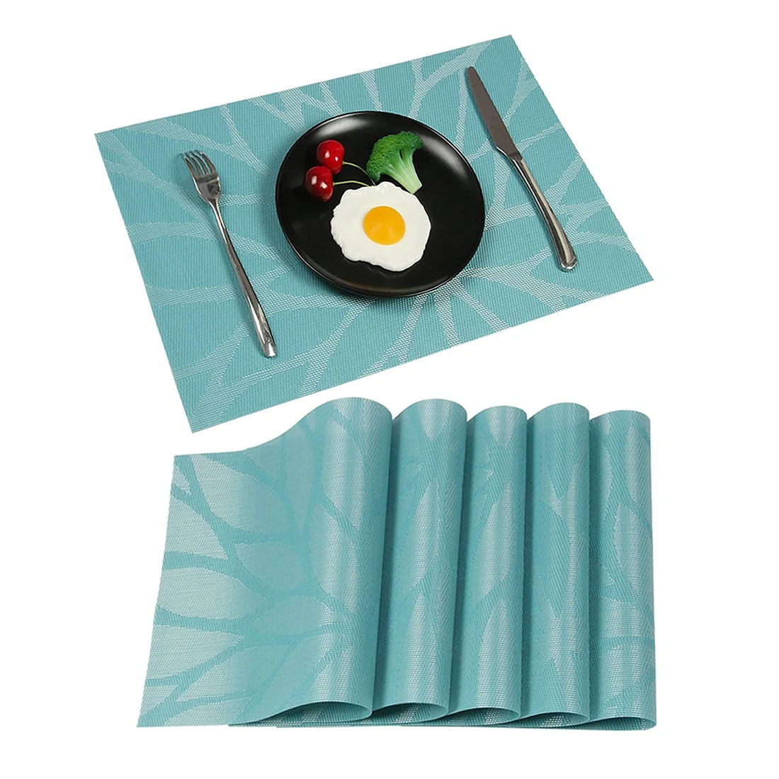 Europe Style Heat Resistant PVC Kitchen Dinning Stripe Table Placemats for Table Mat Tableware Bowl Dish Cup Mats Coaster Pad