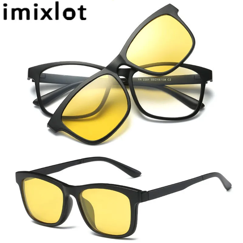 Поляризованные линзы IMIXLOT UV400 солнцезащитные очки с клипсой для близорукости